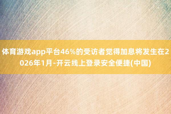 体育游戏app平台46%的受访者觉得加息将发生在2026年1月-开云线上登录安全便捷(中国)